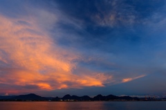 象頭山　五岳山　雨霧山　夕景