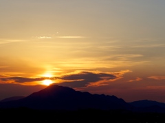 雨霧山　夕景