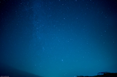 外輪山　かぶと山展望所からの星空