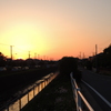 夕焼けの川③