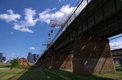 阪急電車　新淀川橋梁