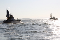 江ノ島沖で釣り