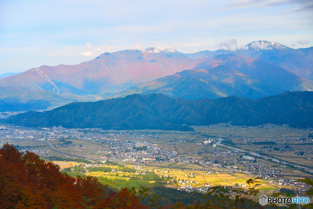 紅葉冠雪の越後三山