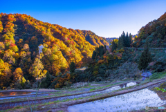 留守原の棚田（紅葉）
