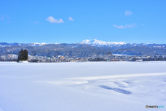 雪に覆われた田んぼ