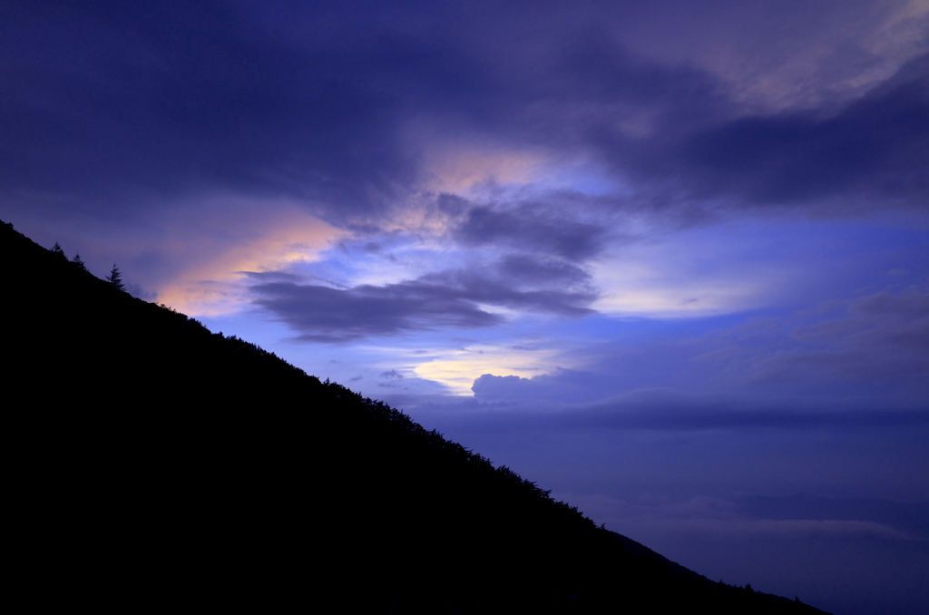 富士山の夕空