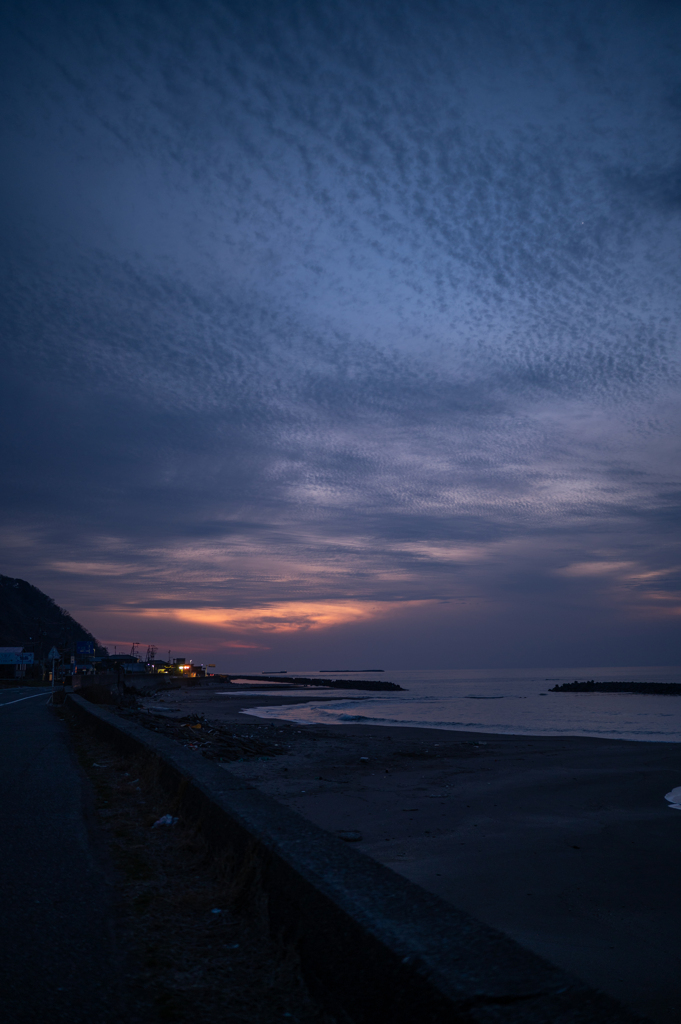 黄昏の海岸