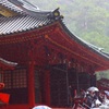 降りしきる雨の中