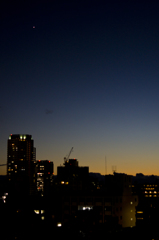 職場からの夕景