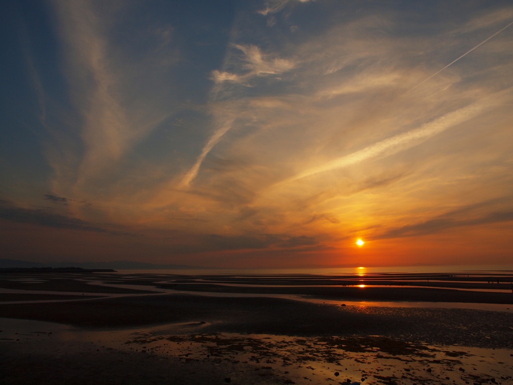 真玉海岸の夕日2