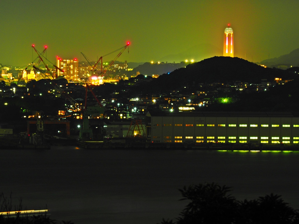 手向山公園から門司港方面