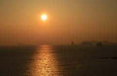 角力灘の夕陽