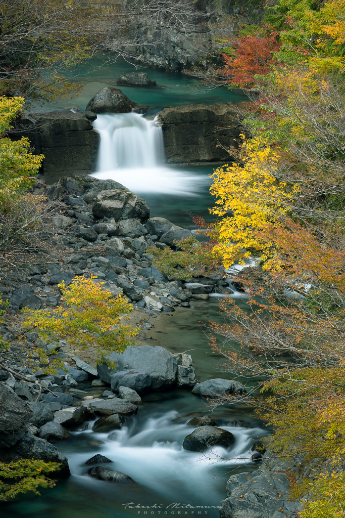 付知峡、秋の景