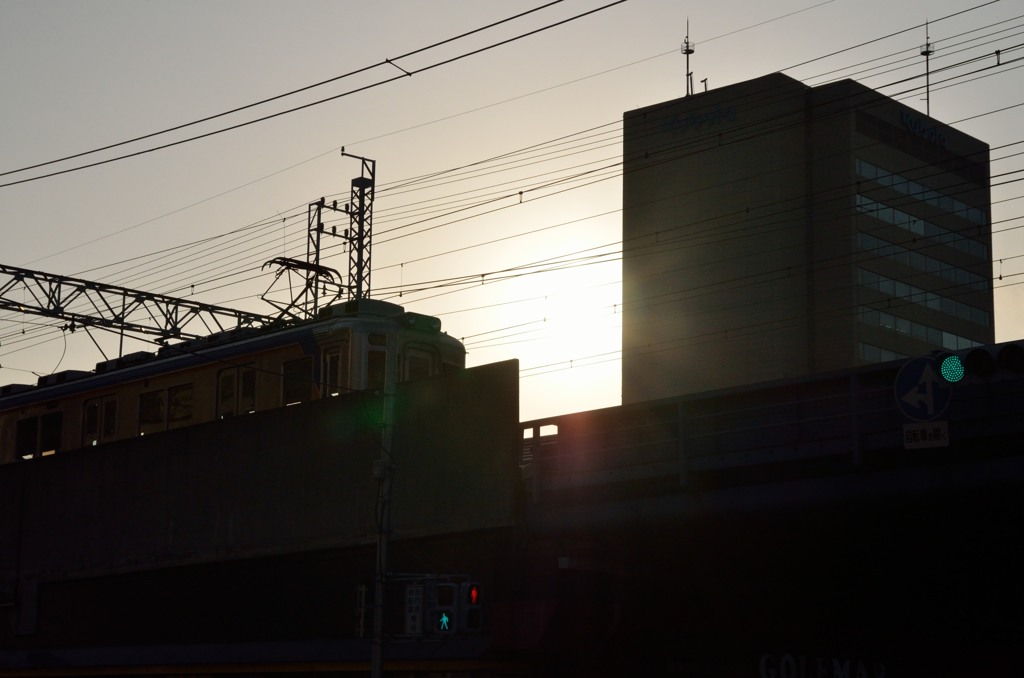 夕暮れの電車