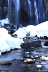 雪化粧の達沢不動滝1