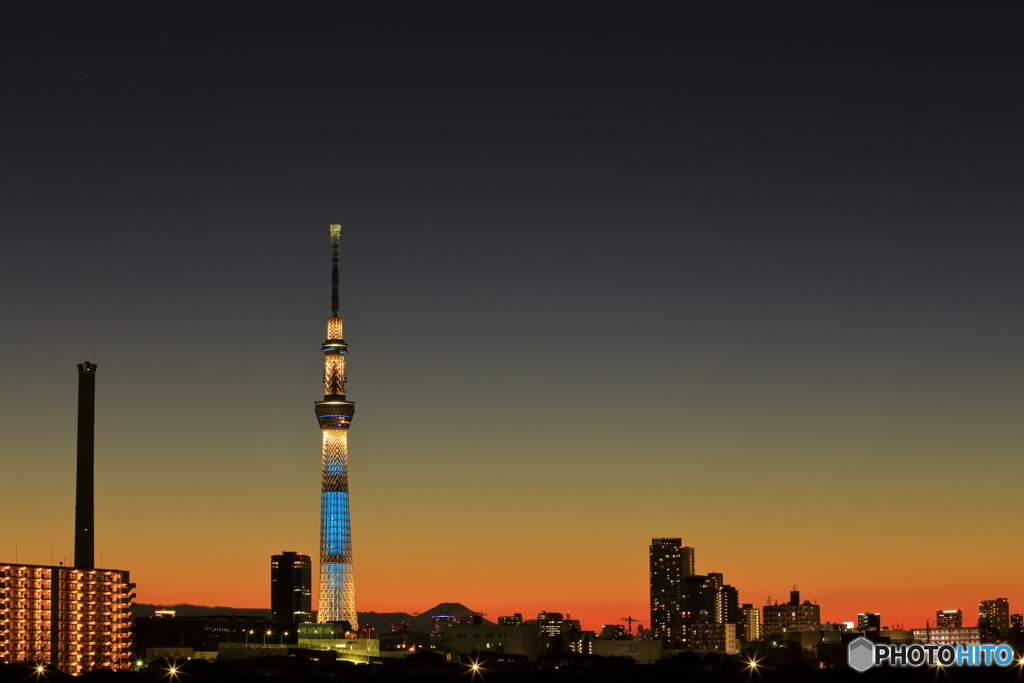 夕暮れの町