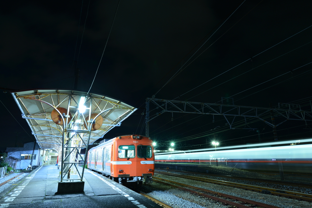 岳南電車の夜景