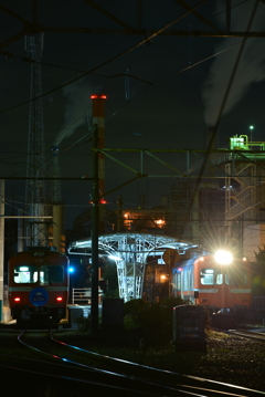 岳南電車の工場夜景