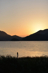夕日の釣り景色