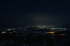 姨捨駅から臨む夜景