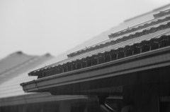 屋根を流れる雨水
