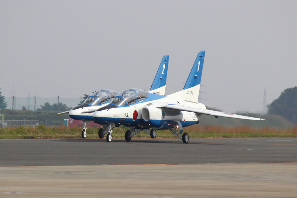 Taxiing of Blue Impulse