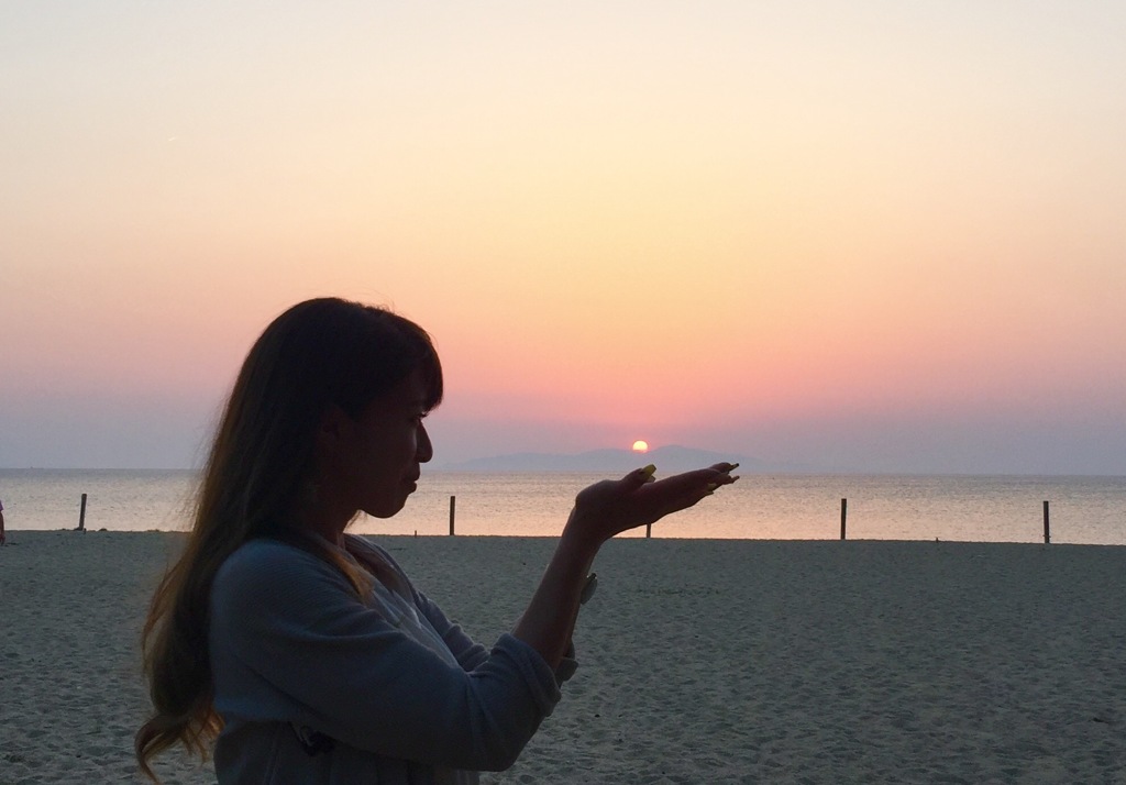 夕陽をうけとめて