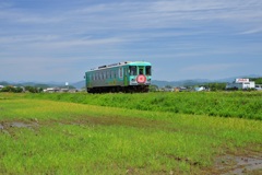 北条鉄道     法華口駅に向かってトコトコやって来た