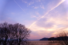 琵琶湖の夕景