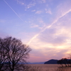 琵琶湖の夕景