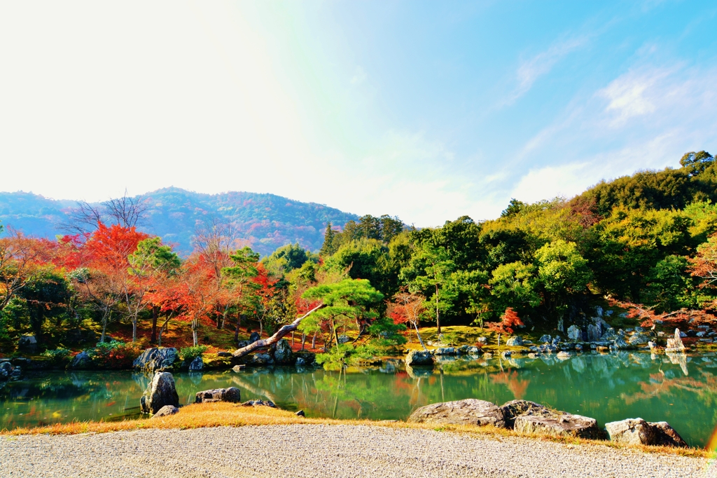 天龍寺　曹源池庭園　嵐山を望む　～京都嵐山晩秋紀行～