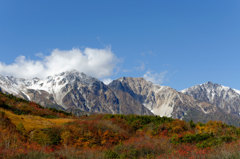 黒菱平の紅葉と白馬三山