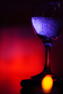 Wine glass in the red