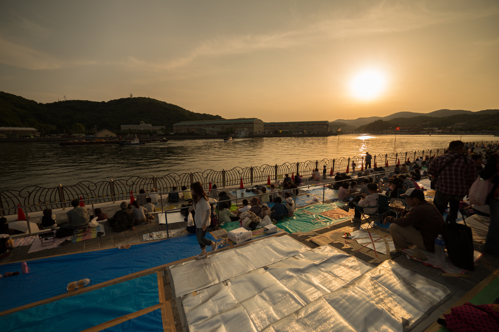 花火大会現地到着