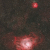 庭で撮る干潟星雲と三裂星雲（再投稿）