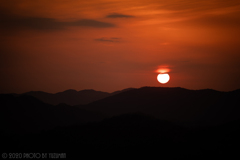 万葉岬の夕焼け