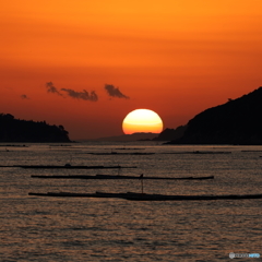 室津港に沈む夕日