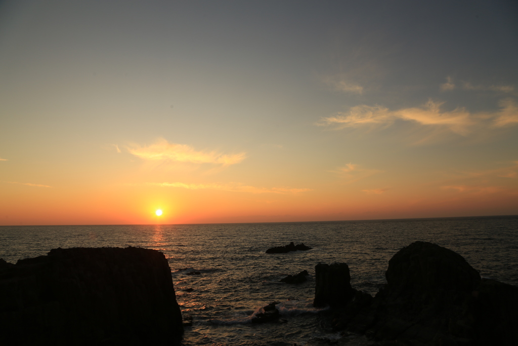 東尋坊の夕日