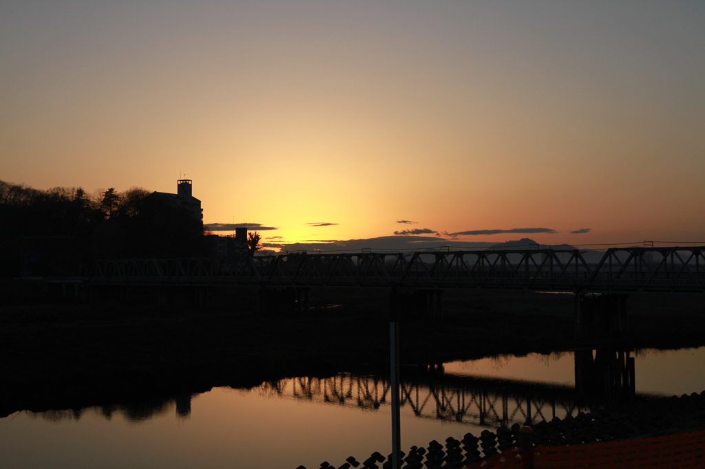 渡良瀬橋の夕焼け