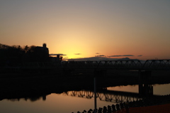 渡良瀬橋の夕焼け