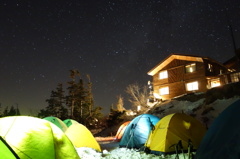 西穂山荘と星空