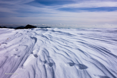 雪庇の上