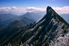 霧氷満開の天狗岳 【石鎚山】