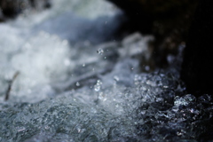 早春渓流・水のカタチ