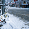 雪の京都　自転車