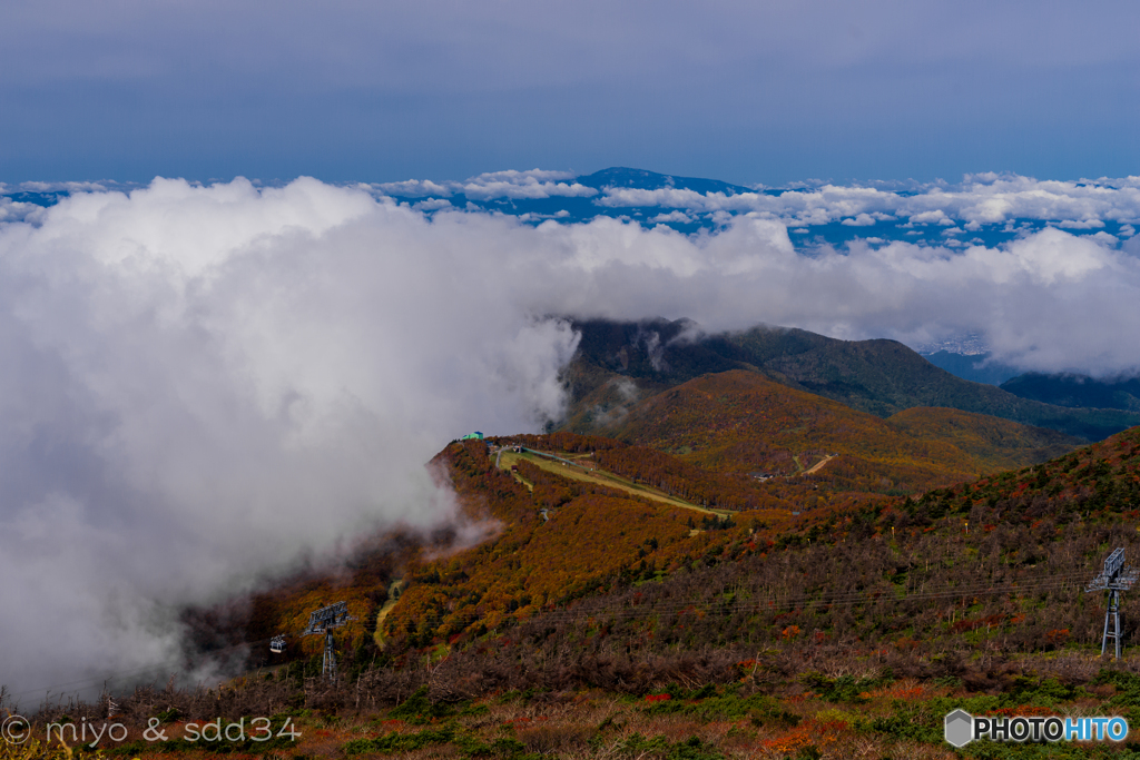 蔵王 地蔵山から月山の眺め