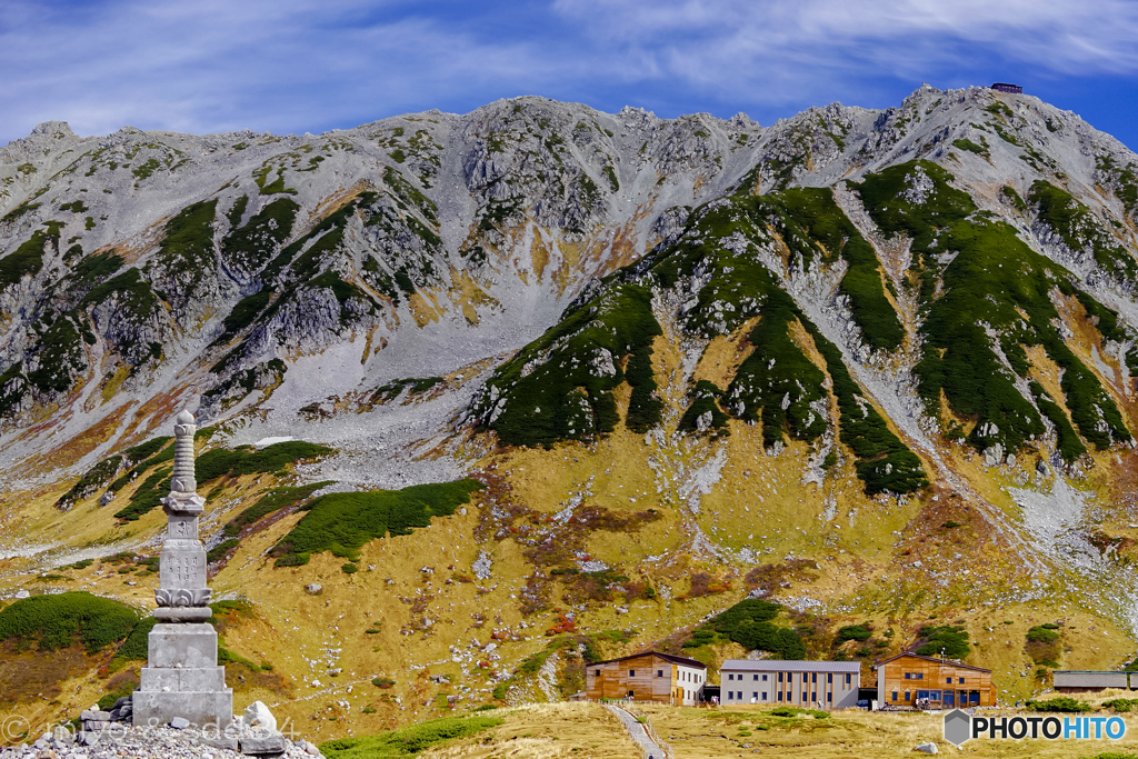 立山連峰と立山室堂山荘