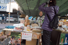 ブタさんが教える 枕の正しい使い方（土佐の日曜市にて）