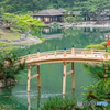 高松 栗林公園 (飛来峰より紅一点)