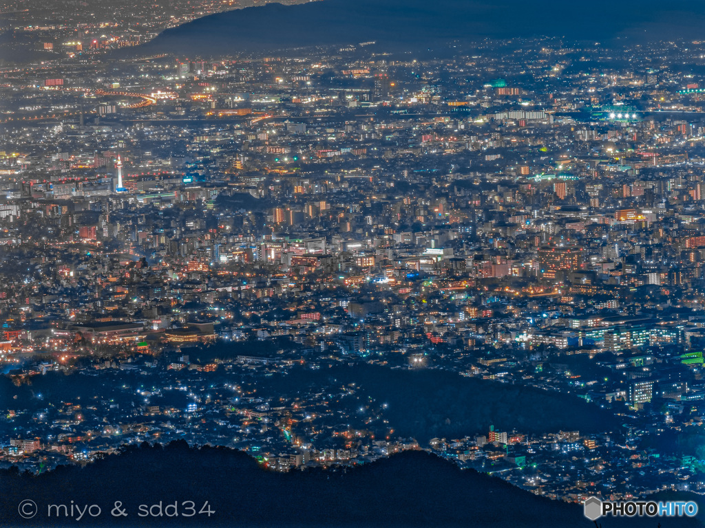 夜景（比叡山より京都市街）